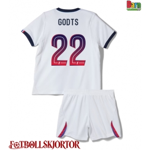 Paris Saint-Germain Mika Godts #22 Borta Kläder Barn 2026-27 Kortärmad (+ Korta byxor)